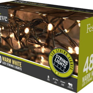 Festive box of 480, warm white, LED tree lights.