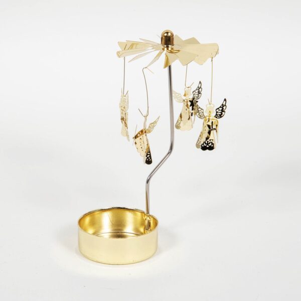 A Gold Angel, rotary tealight holder.