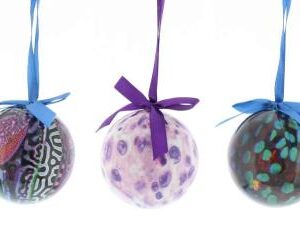 Three Science Themed Cell Structure Christmas Baubles - each bauble represents a different view of a cell through a microscope.