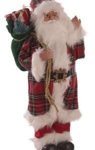 Fabulously Festive Tartan Standing Santa -60cm