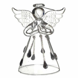 A Glass Angel with Glittery Droplet Skirt ornament.