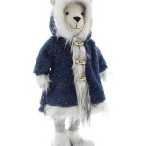 Fabulous Standing Polar Bear Plushie with Blue Sparkly Coat (47cm)