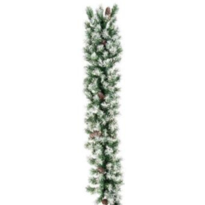 At just under 3 metres long, this battery operated Frosted Garland with real Pine Cones and 100 warm white LED lights is perfect for over the fireplace or up around the bannister. The perfect compliment to any festive setting.